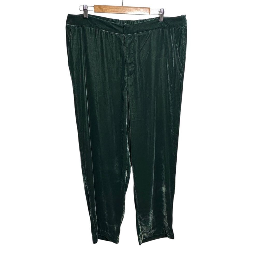 A New Day Womens Emerald Green‎ Velvet Trouser Pants, Plus 17 - Picture 2 of 12
